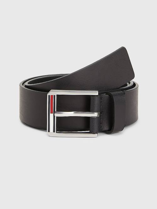 Paski Tommy Hilfiger Essential Textured Skórzane Męskie Czarne | TH465UER