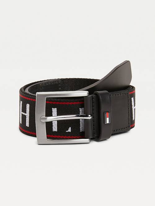 Paski Tommy Hilfiger Logo Webbing Męskie Czarne | TH629VMD