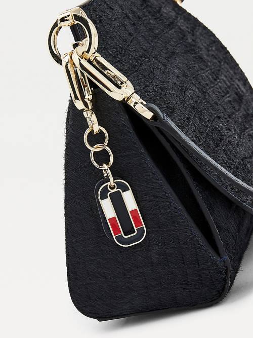 Plecaki Tommy Hilfiger Luxe Skórzane Croco Print Crossover Damskie Niebieskie | TH016PYK