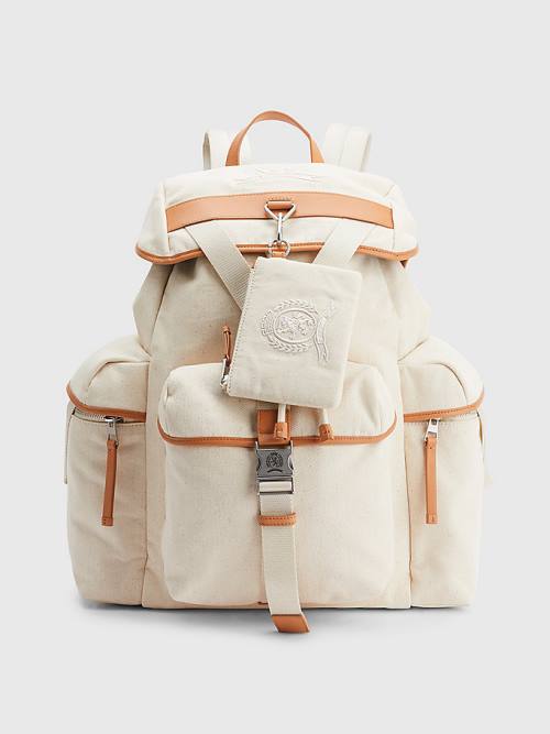 Plecaki Tommy Hilfiger Płócienne Crest Explorer Backpack Męskie Beżowe | TH739COR