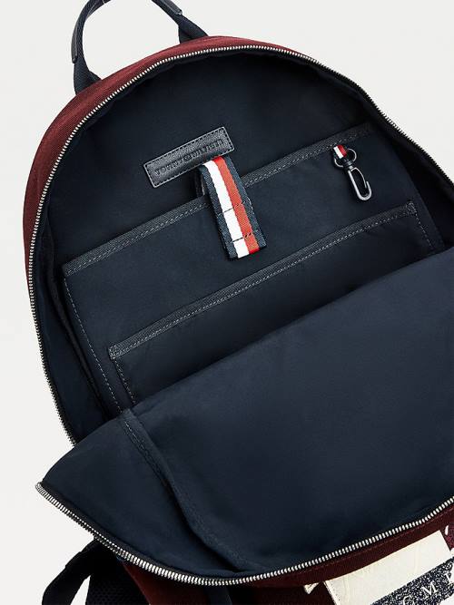 Plecaki Tommy Hilfiger Signature Logo Backpack Męskie Czerwone | TH498ANE