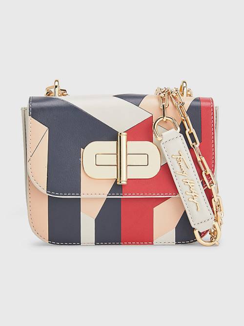 Plecaki Tommy Hilfiger Turn Lock Small Skórzane Crossover Damskie Beżowe | TH560QYA