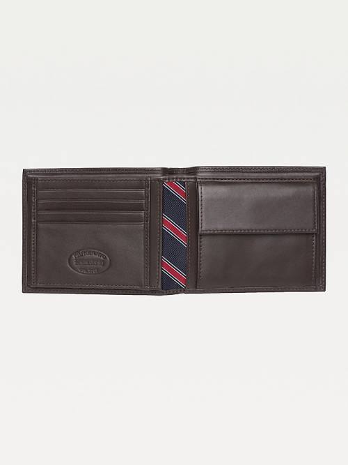 Portfele Tommy Hilfiger Bifold Skórzane Męskie Brązowe | TH259SXJ