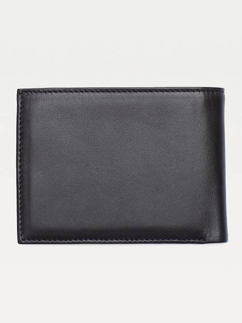 Portfele Tommy Hilfiger Bifold Skórzane Męskie Czarne | TH402SLN