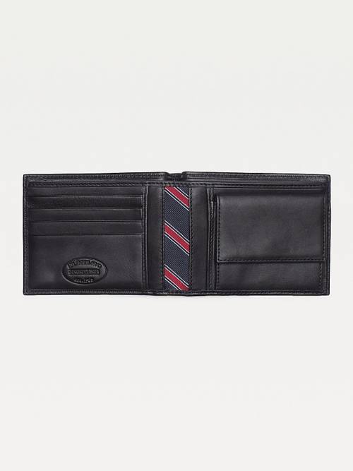 Portfele Tommy Hilfiger Bifold Skórzane Męskie Czarne | TH402SLN