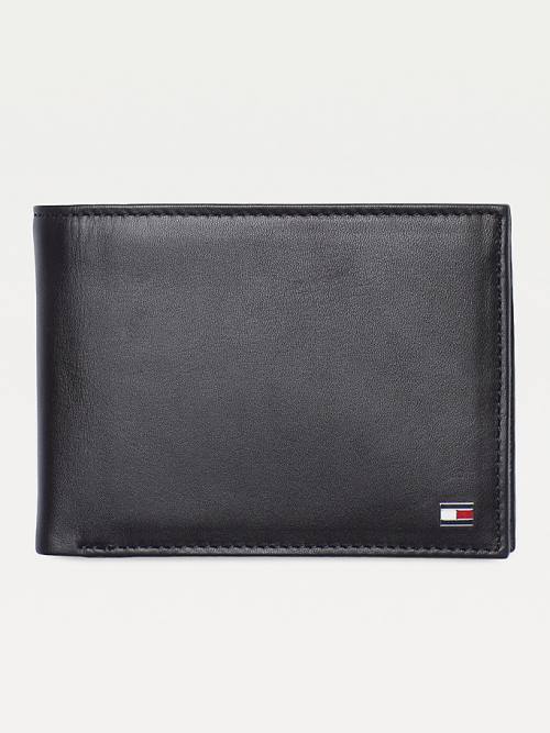 Portfele Tommy Hilfiger Bifold Skórzane Męskie Czarne | TH402SLN