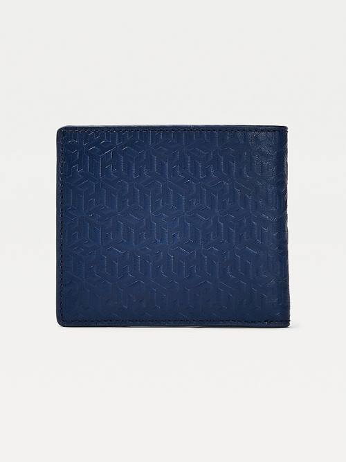 Portfele Tommy Hilfiger Business Monogram Extra Cards Coin Męskie Niebieskie | TH402GNZ