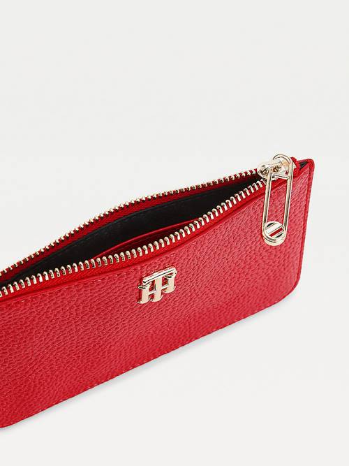 Portfele Tommy Hilfiger Credit Card Holder Damskie Czerwone | TH075GOF