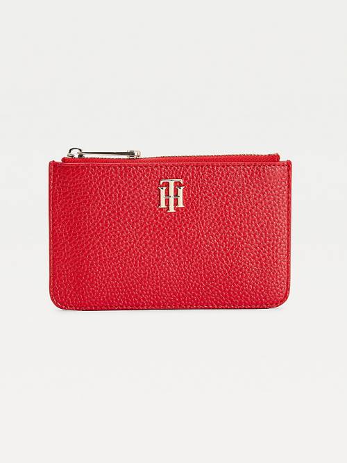 Portfele Tommy Hilfiger Credit Card Holder Damskie Czerwone | TH075GOF