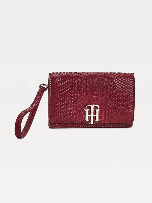 Portfele Tommy Hilfiger Medium Monogram Lock Snake Print Damskie Czerwone | TH857KZN