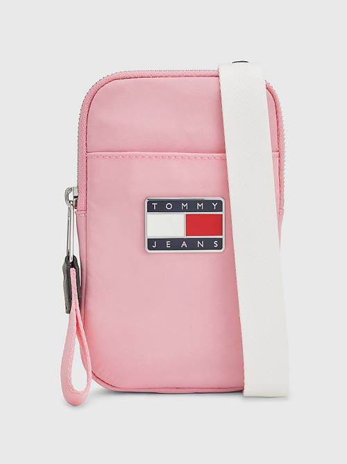 Portfele Tommy Hilfiger Recycled Phone Pouch Damskie Różowe | TH749FPZ