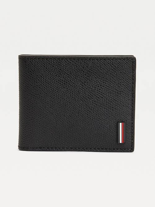 Portfele Tommy Hilfiger Skórzane Small Credit Card Męskie Czarne | TH514ECZ