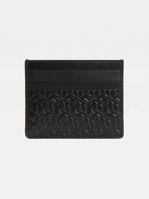 Portfele Tommy Hilfiger TH Business Monogram Credit Card Holder Męskie Czarne | TH798QXF