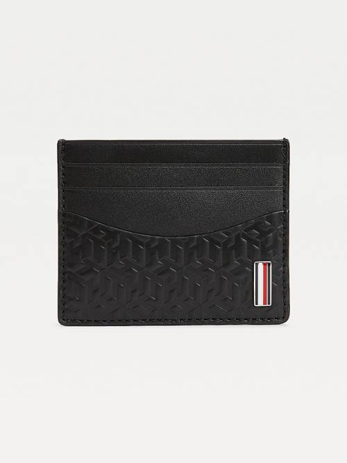 Portfele Tommy Hilfiger TH Business Monogram Credit Card Holder Męskie Czarne | TH798QXF