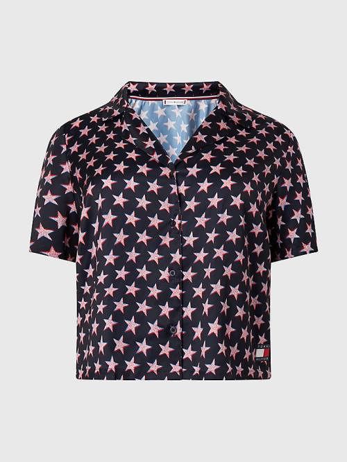 Pyjamas Tommy Hilfiger Curve Tommy 85 Star Print Shirt Damskie Beżowe | TH327ZRK