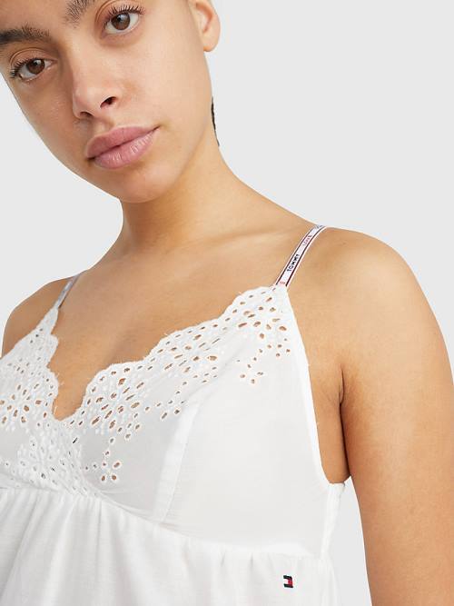 Pyjamas Tommy Hilfiger Eyelet Koronkowe Cami Damskie Białe | TH507OWX