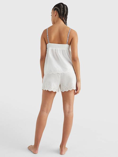 Pyjamas Tommy Hilfiger Eyelet Koronkowe Cami Damskie Białe | TH507OWX