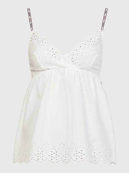 Pyjamas Tommy Hilfiger Eyelet Koronkowe Cami Damskie Białe | TH507OWX