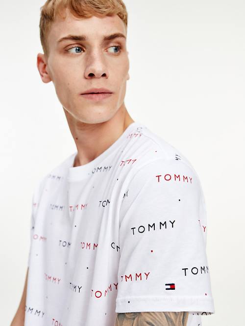 Pyjamas Tommy Hilfiger Logo Embroidery Męskie Białe | TH067JGS