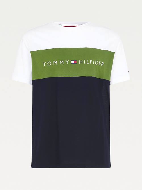 Pyjamas Tommy Hilfiger Original Colour-Blocked Logo Męskie Zielone | TH062OER