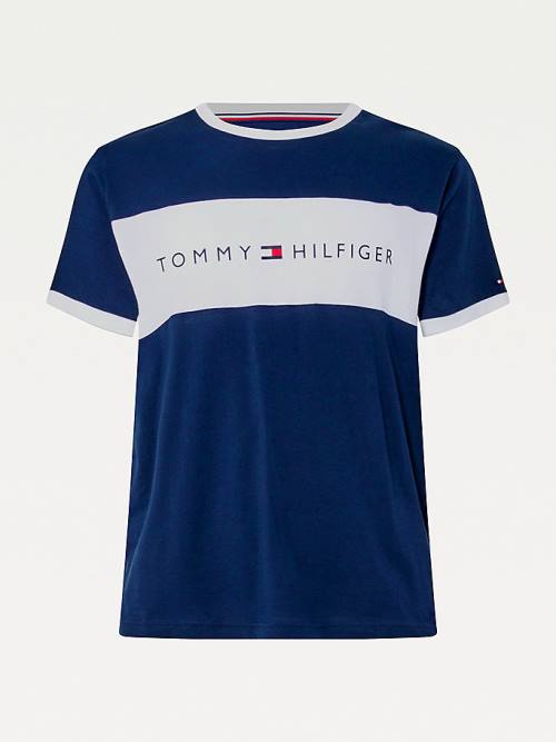 Pyjamas Tommy Hilfiger Original Colour-Blocked Logo Męskie Niebieskie | TH235JSW