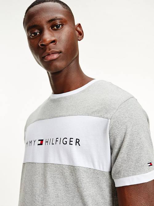 Pyjamas Tommy Hilfiger Original Colour-Blocked Logo Męskie Szare | TH263CAX