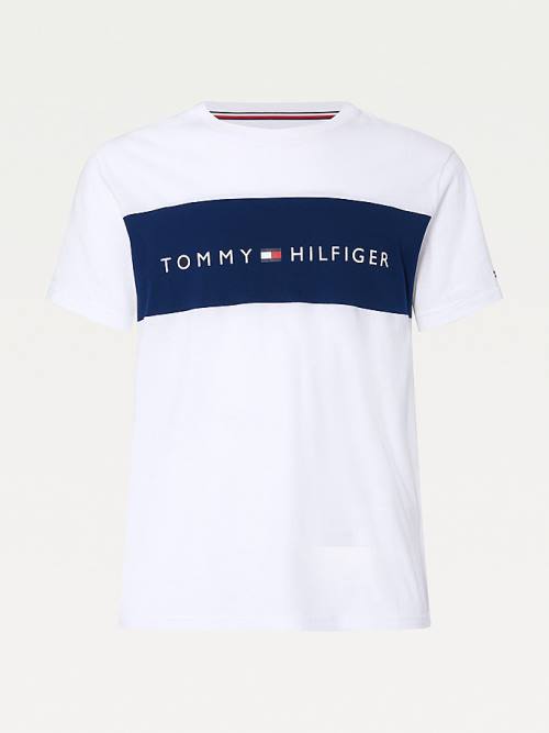 Pyjamas Tommy Hilfiger Original Colour-Blocked Logo Męskie Białe | TH380LMR