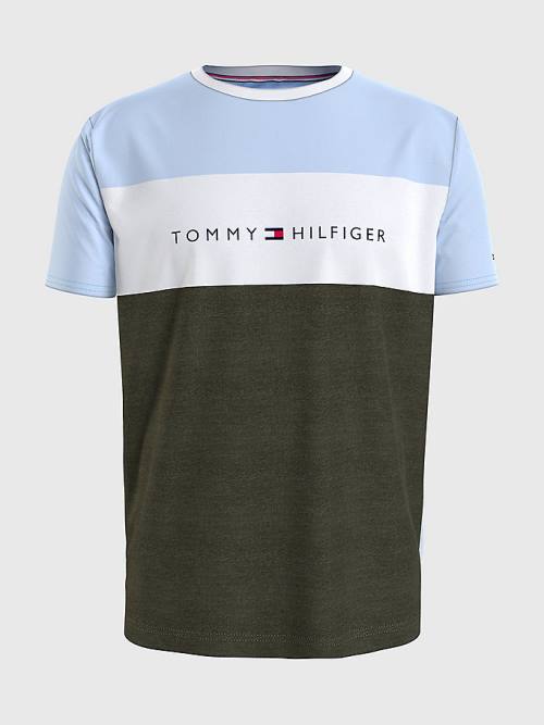 Pyjamas Tommy Hilfiger Original Colour-Blocked Logo Męskie Niebieskie | TH652NKJ