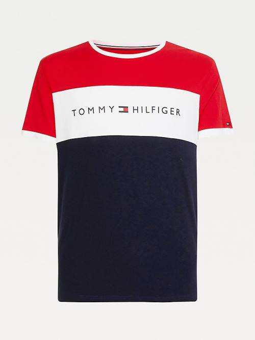 Pyjamas Tommy Hilfiger Original Colour-Blocked Logo Męskie Czerwone | TH735XPS