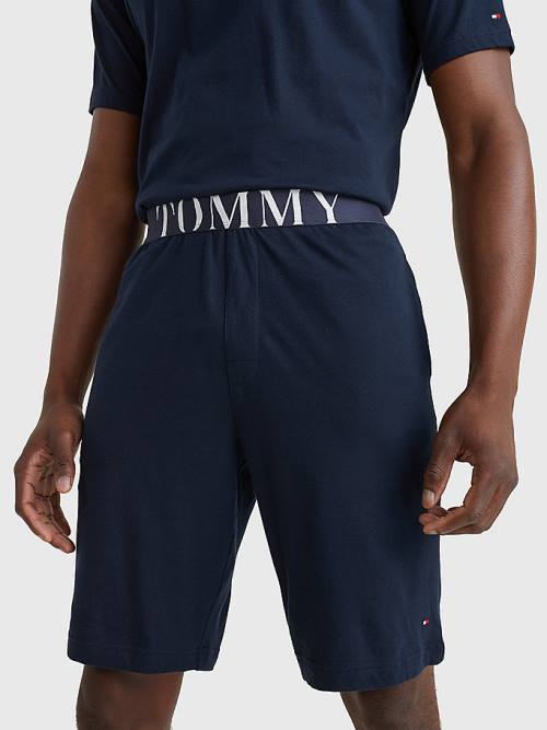 Pyjamas Tommy Hilfiger Ultra Soft Logo Set Męskie Niebieskie | TH451UAI