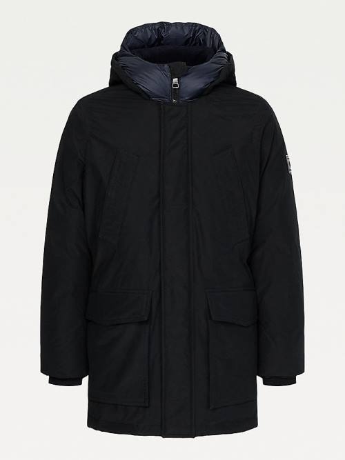 Płaszcze Tommy Hilfiger Dry Wax Filled Rockie Parka Męskie Czarne | TH205IWV