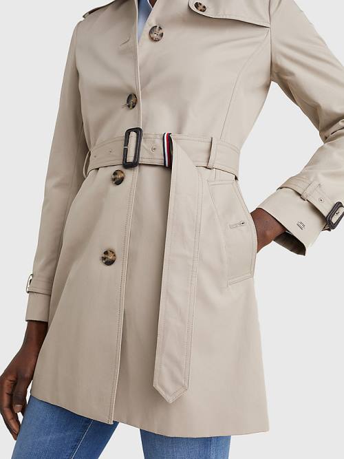 Płaszcze Tommy Hilfiger Heritage Single Breasted Trench Damskie Szare | TH510KLE