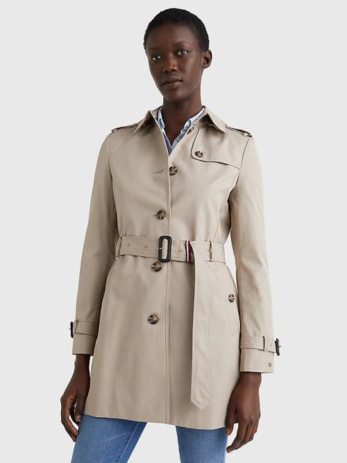 Płaszcze Tommy Hilfiger Heritage Single Breasted Trench Damskie Szare | TH510KLE