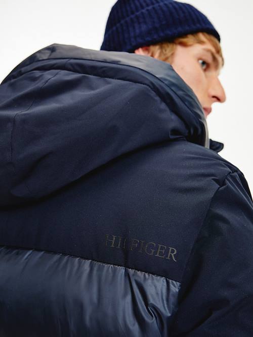 Płaszcze Tommy Hilfiger TH Tech Warm Filled Puffer Parka Męskie Niebieskie | TH179UBI