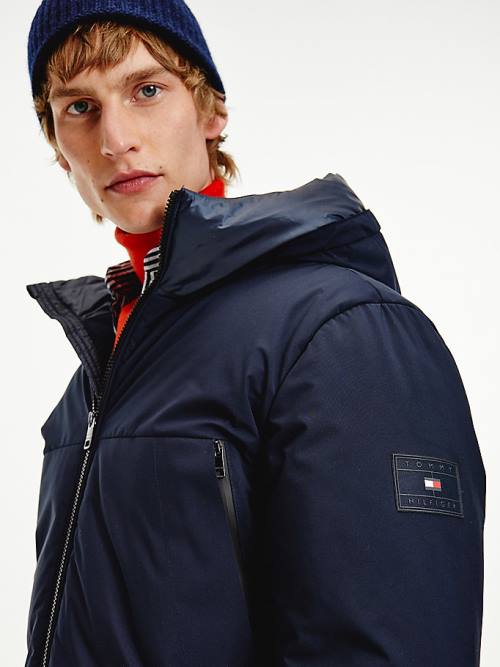 Płaszcze Tommy Hilfiger TH Tech Warm Filled Puffer Parka Męskie Niebieskie | TH179UBI