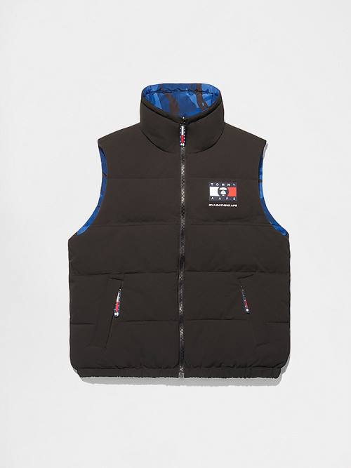 Płaszcze Tommy Hilfiger Tommy X AAPE Reversible Vest Męskie Czarne | TH287TEZ