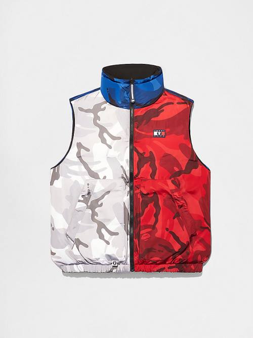 Płaszcze Tommy Hilfiger Tommy X AAPE Reversible Vest Męskie Czarne | TH287TEZ