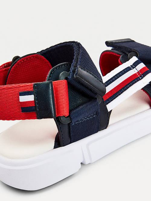 Sandały Tommy Hilfiger Adjustable Contrast Paskiem Chłopięce Niebieskie | TH096DOS