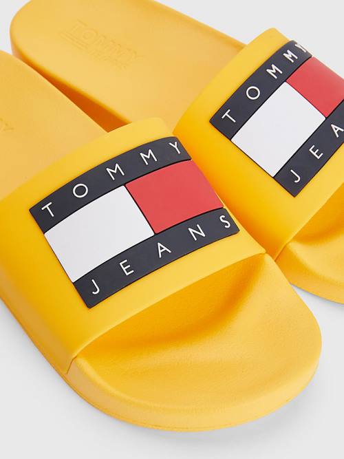 Sandały Tommy Hilfiger Badge Pool Slides Męskie Pomarańczowe | TH612TIG