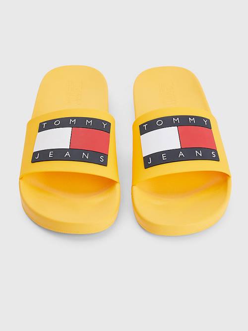 Sandały Tommy Hilfiger Badge Pool Slides Męskie Pomarańczowe | TH612TIG