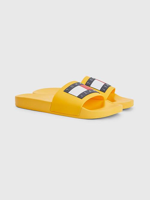 Sandały Tommy Hilfiger Badge Pool Slides Męskie Pomarańczowe | TH612TIG