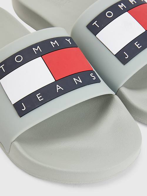 Sandały Tommy Hilfiger Badge Pool Slides Męskie Szare | TH643SKF