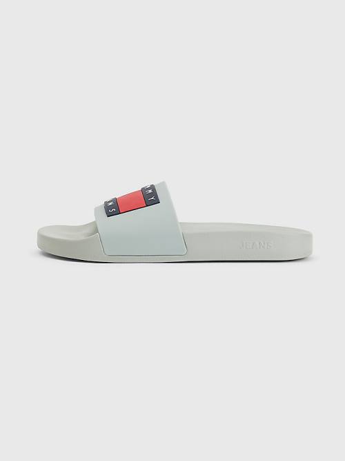 Sandały Tommy Hilfiger Badge Pool Slides Męskie Szare | TH643SKF