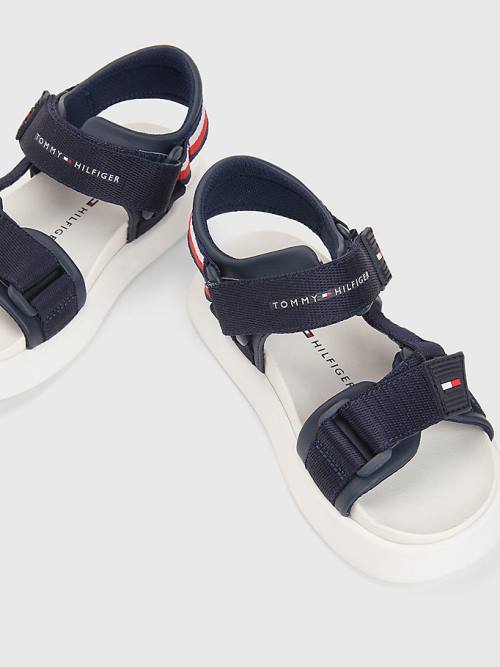 Sandały Tommy Hilfiger Fabric Paskiem Chłopięce Niebieskie | TH560SOT