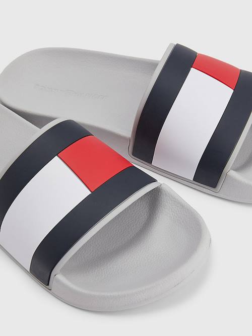 Sandały Tommy Hilfiger Flag Pool Slides Męskie Szare | TH407SVN