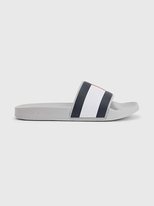 Sandały Tommy Hilfiger Flag Pool Slides Męskie Szare | TH407SVN