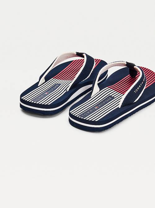 Sandały Tommy Hilfiger Flag Print Flip Flops Chłopięce Niebieskie | TH570VGB