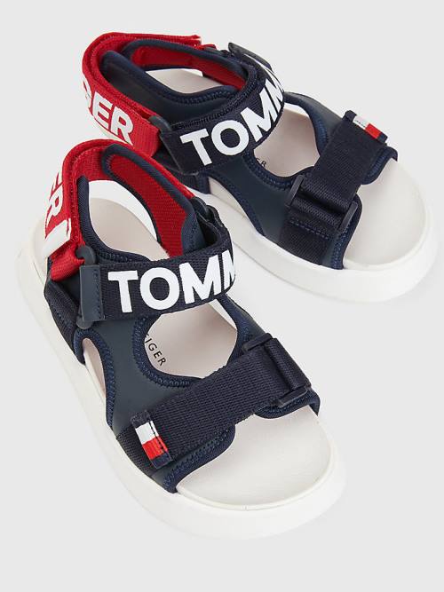 Sandały Tommy Hilfiger Logo Paskiem Chłopięce Niebieskie | TH935EUJ