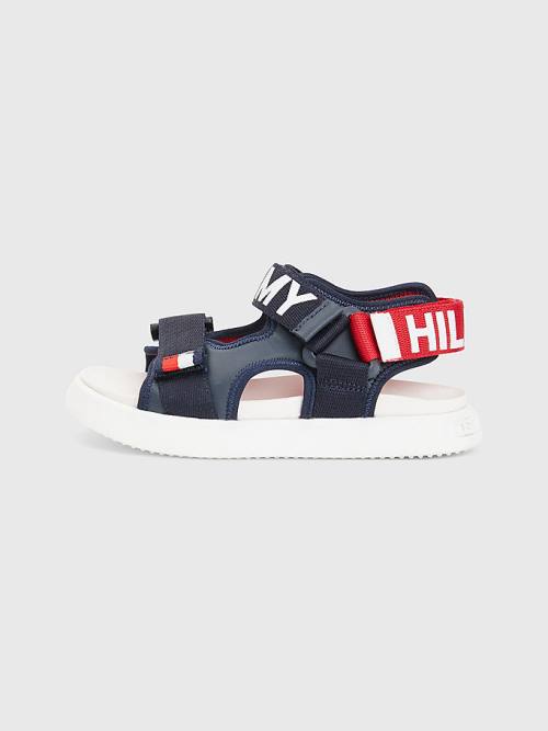 Sandały Tommy Hilfiger Logo Paskiem Chłopięce Niebieskie | TH935EUJ