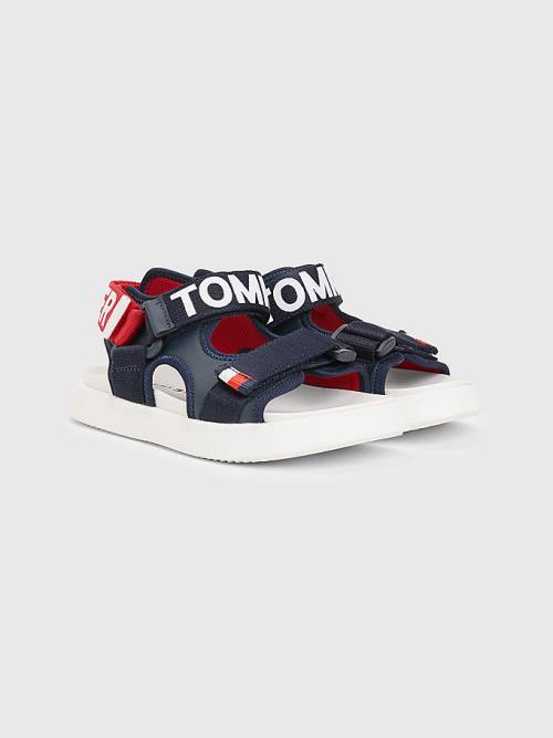 Sandały Tommy Hilfiger Logo Paskiem Chłopięce Niebieskie | TH935EUJ